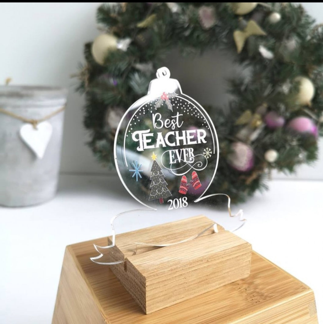 A Best Teacher ever hanging Christmas decoration