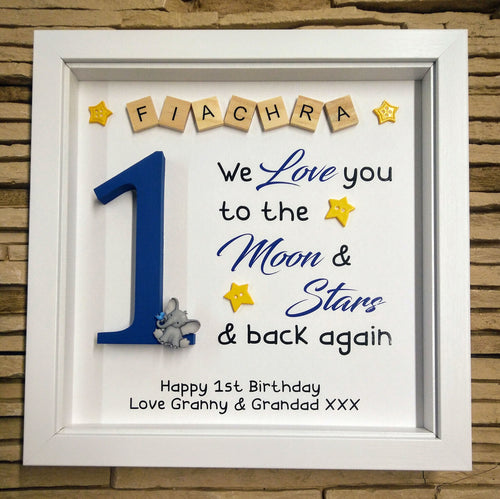 Personalised Birthday Frame - We love you to the moon and stars...
