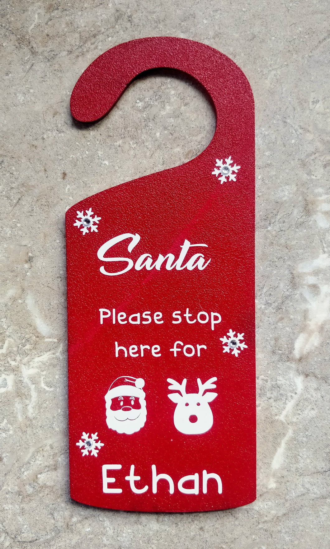Santa please stop here door hanger
