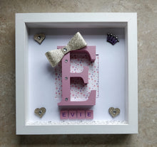 Letter frame with glitter bow