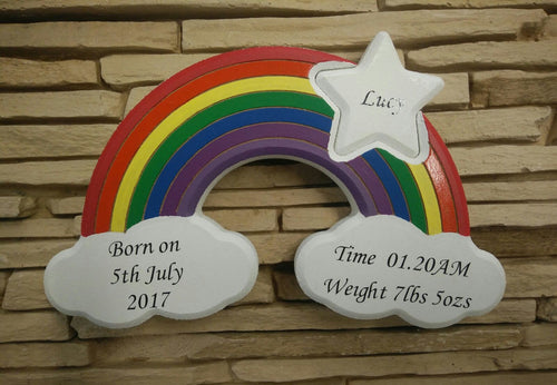 Personalised Rainbow Wooden Ornament